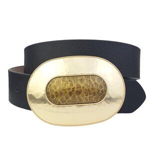 Oval Light Gold Plaque Buckle Belt